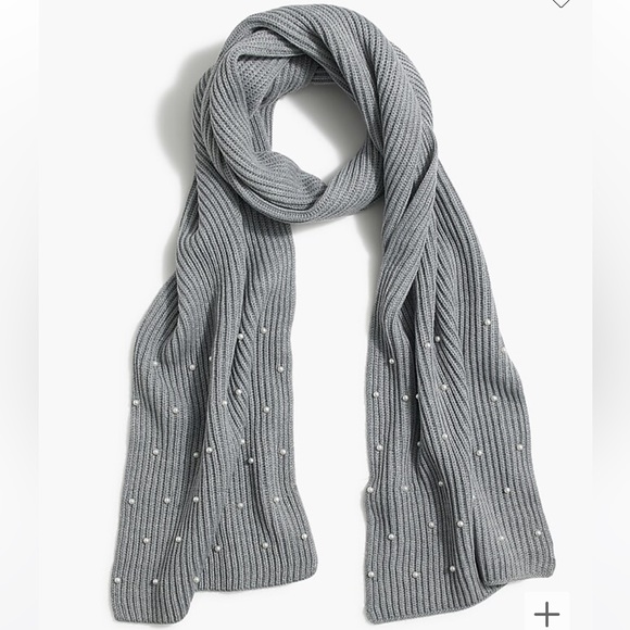 J. Crew Factory Accessories - NEW ⭐️ J crew gray pearl ribbed knit scarf